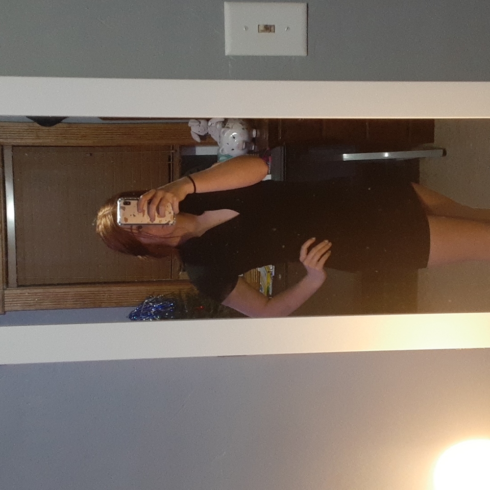 Tight Black Dress with Deep V Cut